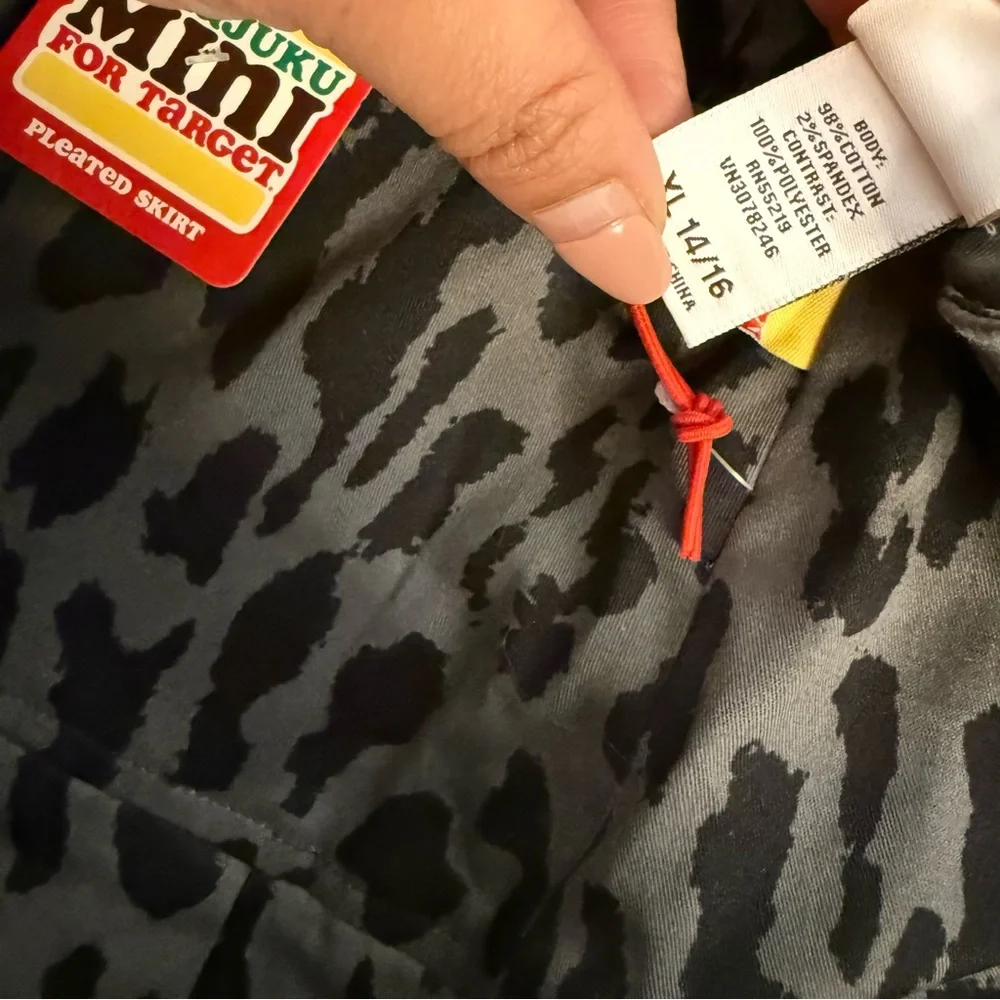 Harajuku Mini x Target Pleated Gray Cheetah Pattern Tulle Trim Skirt